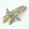 crucifix bending woven alloy jewelry accessorles connector with stone